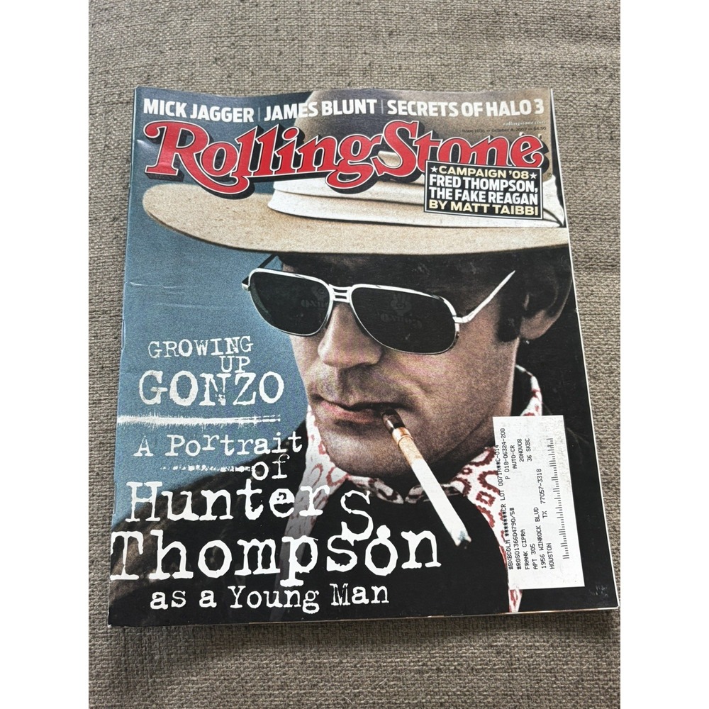 Y2k VTG Rolling Stone Magazine Issue 1036 2007 Hunter S. Thompson Las Vegas Halo